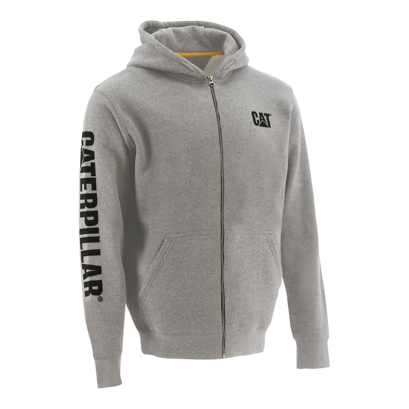 Men's Caterpillar Full Zip Hooded Sweatshirts Light Grey Ireland PIOE69250